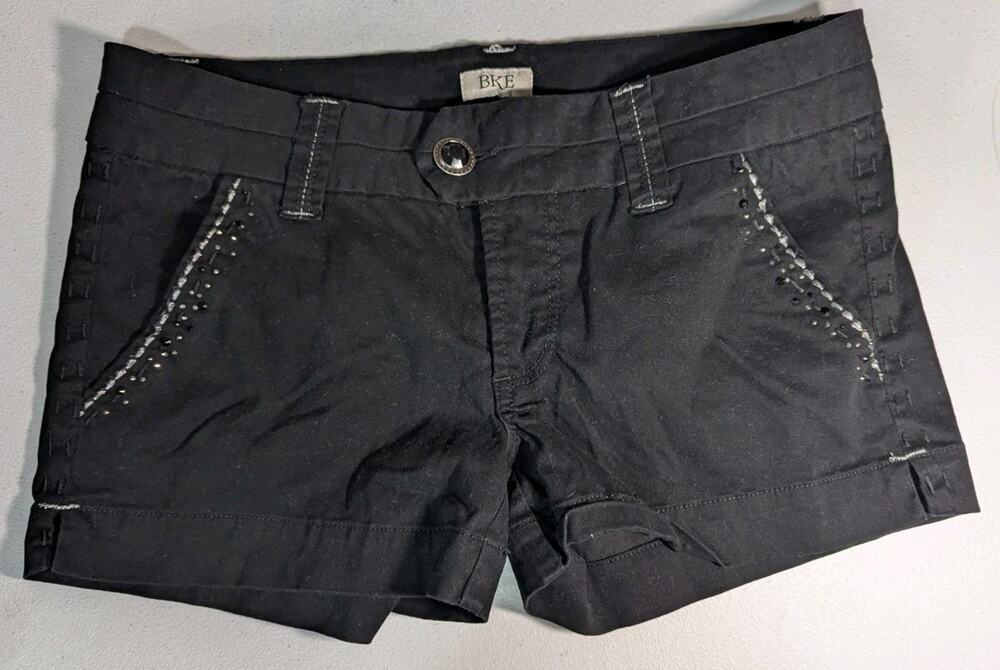 BKE The Buckle Embellished Black Mini Shorts Women's 27